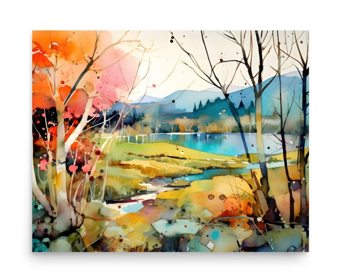 Aspen Colorado Mountain Landscape Watercolor Art Print