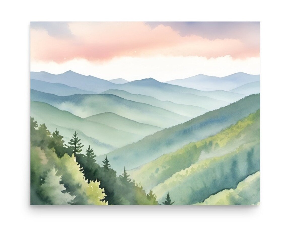 Great Smoky Mountains National Park Watercolor Art Print