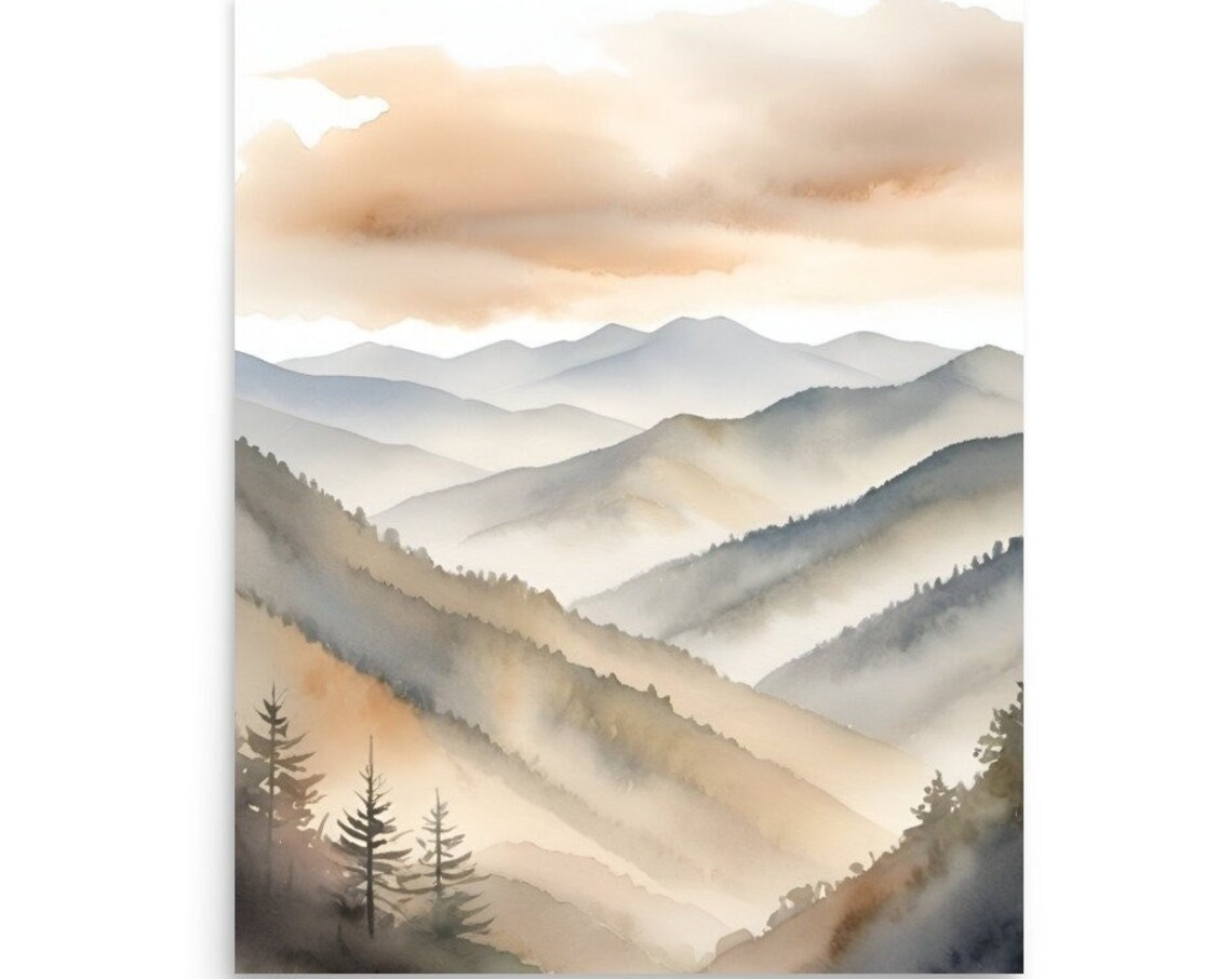 Great Smoky Mountains Sunrise Landscape Art Print
