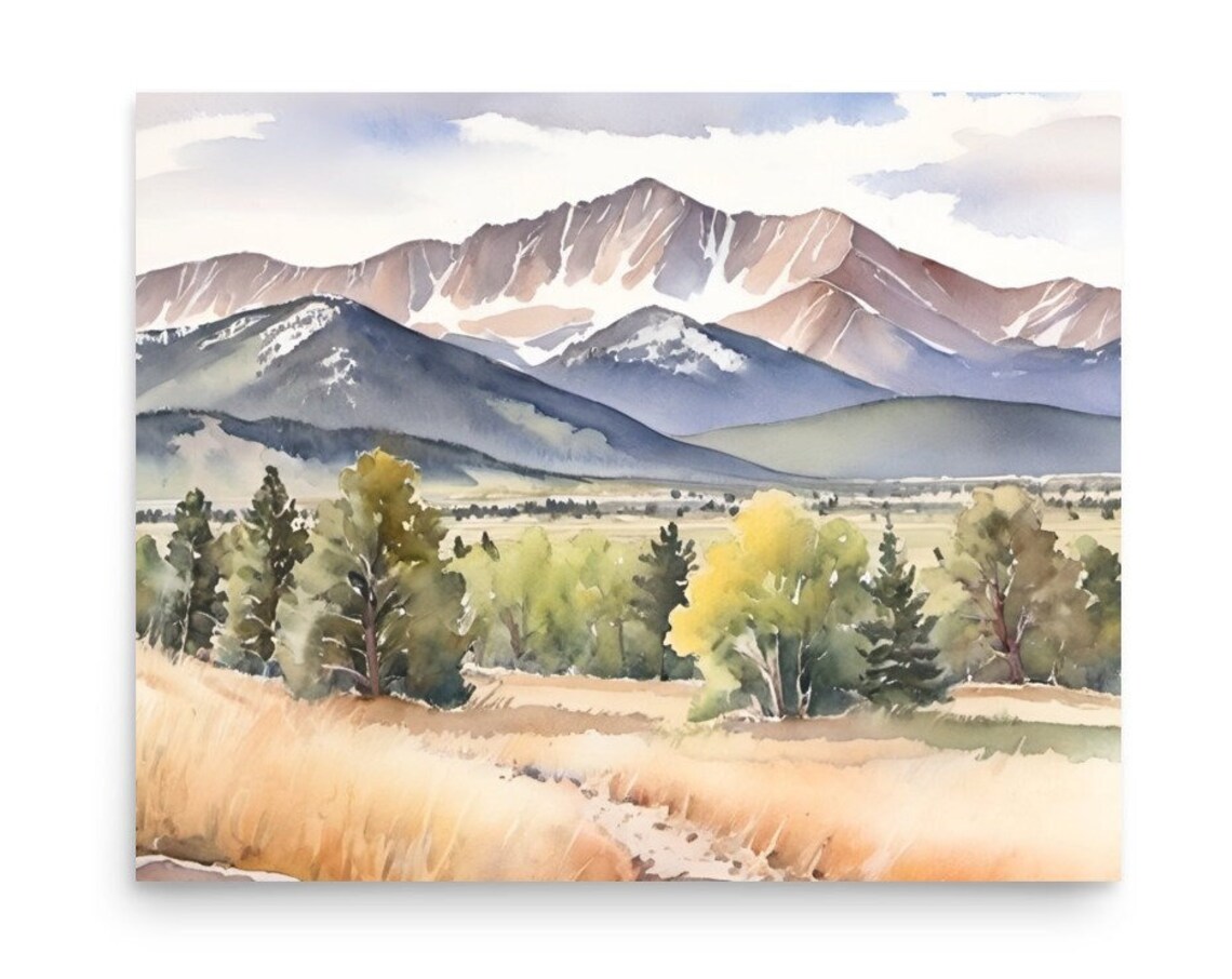 Mount Morrison, Colorado Watercolor Art Print
