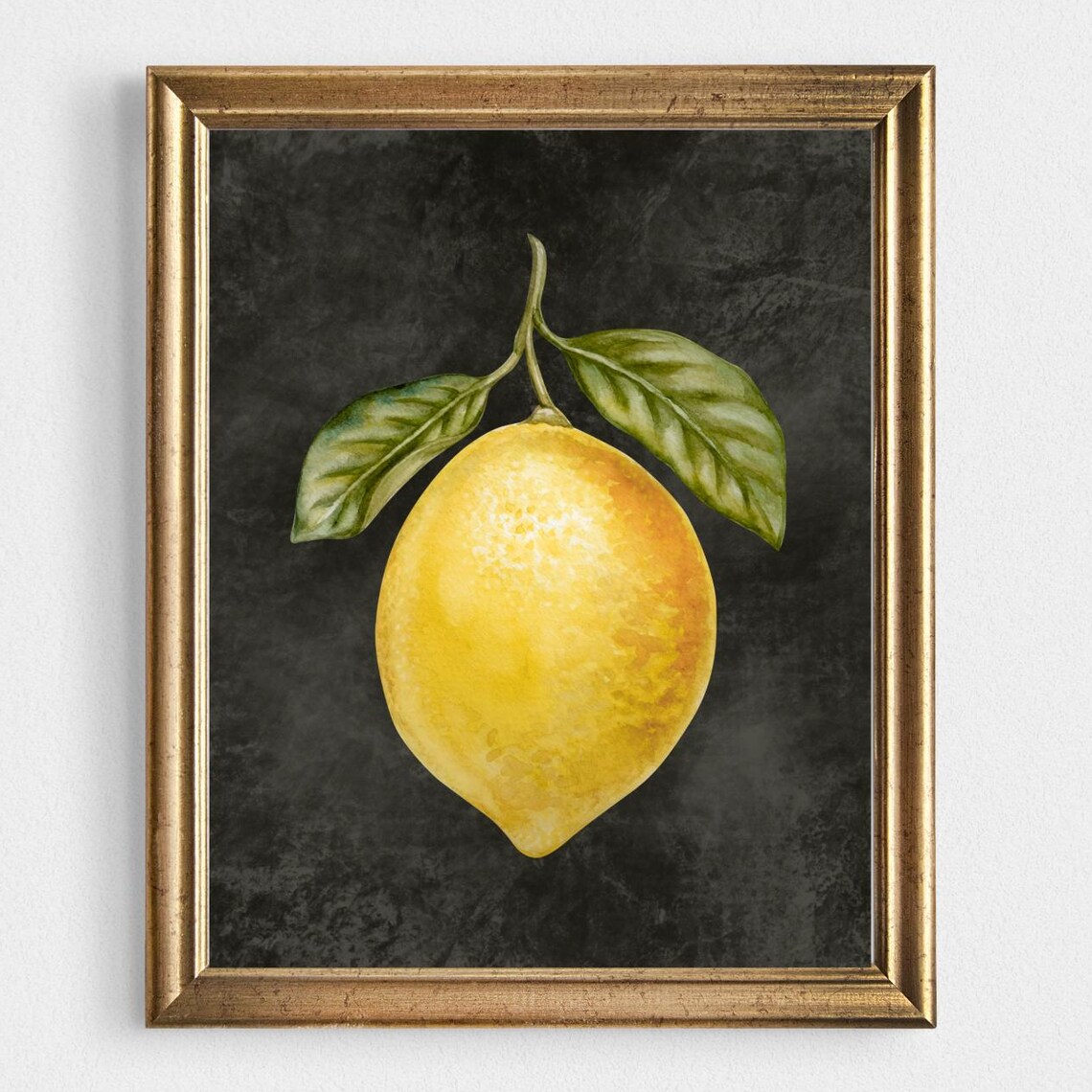 Lemon Watercolor Art Print, Minimalist Kitchen Decor