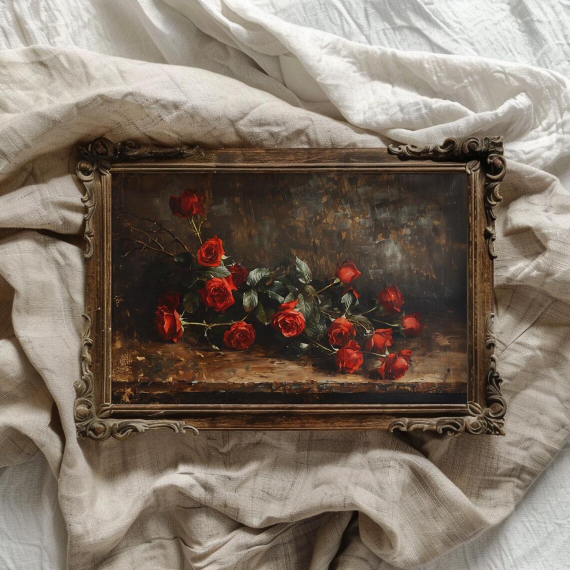 Valentine's Day Floral Art Print, Dark Academia - Image 3