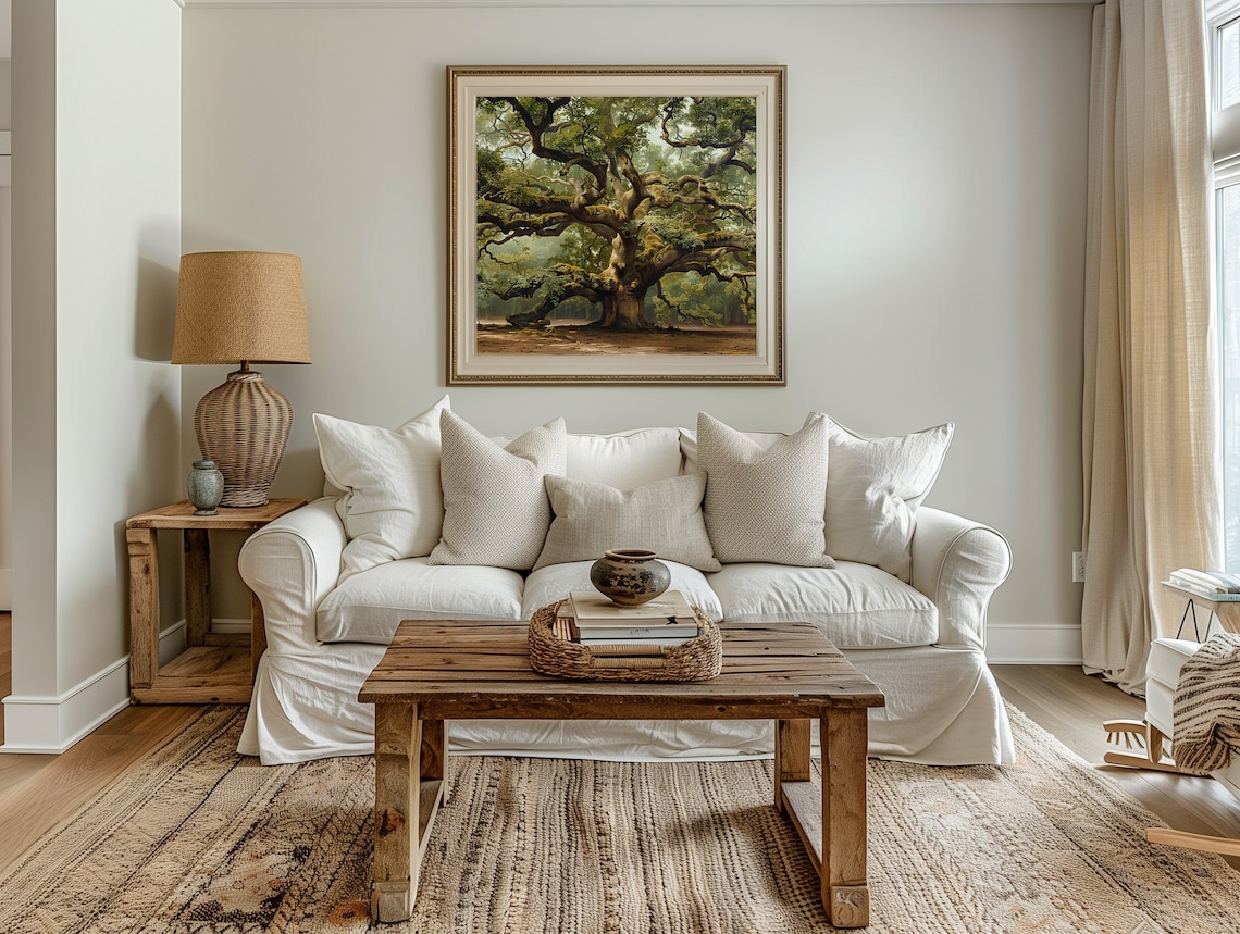 Angel Oak Cottagecore Wall Art Print, Vintage Oak Tree - Image 4