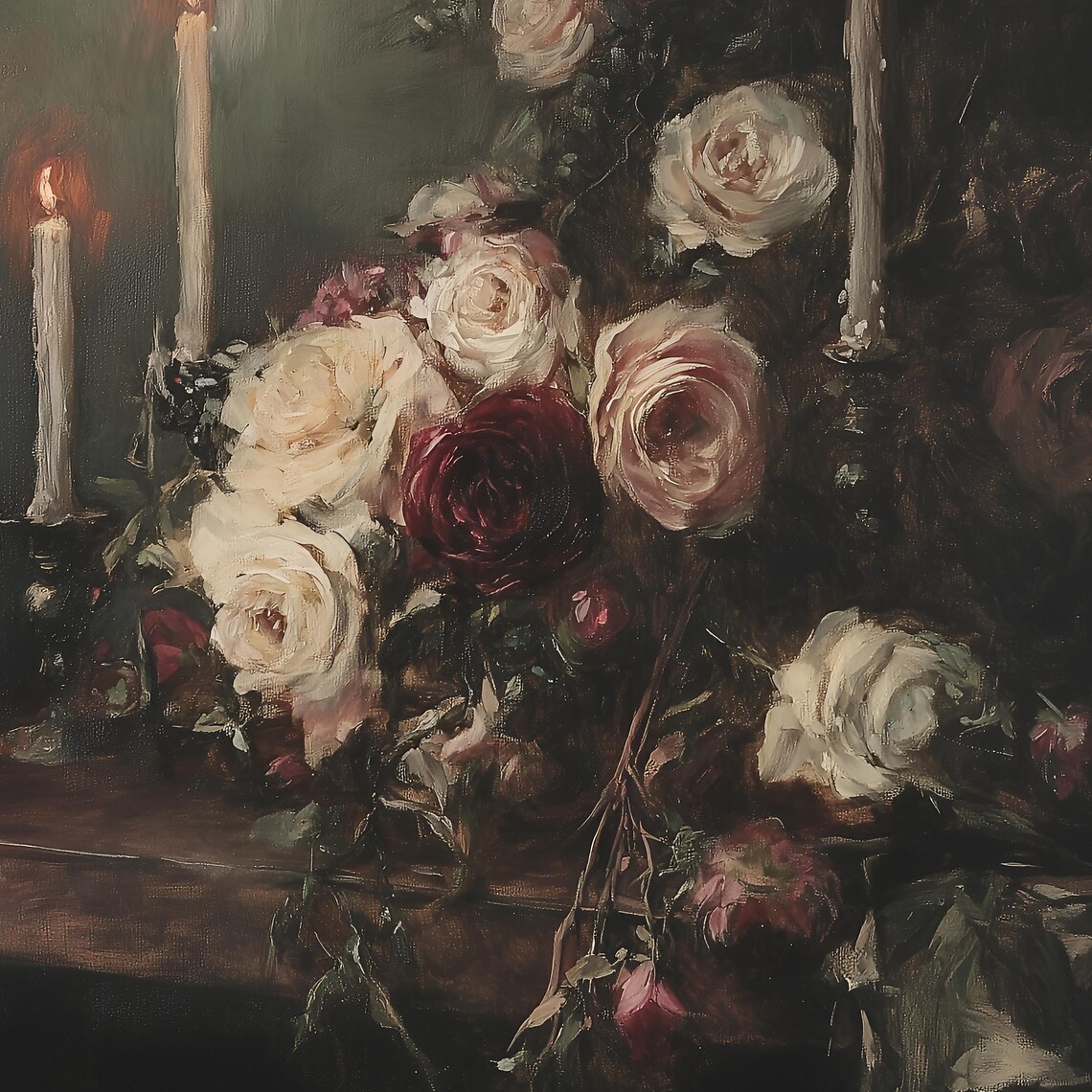 Dark Floral Victorian Art Print, Dark Academia - Image 2