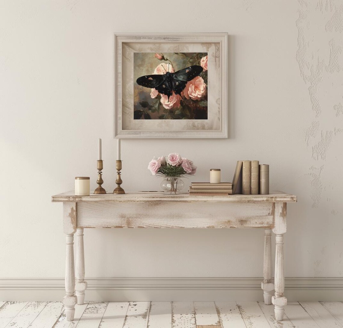Cottagecore Moth Art Print, Dark Academia Decor - Image 3
