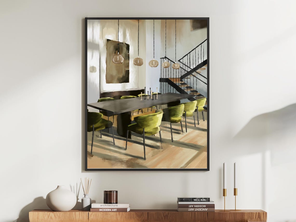 Midcentury Modern Dining Room Art Print