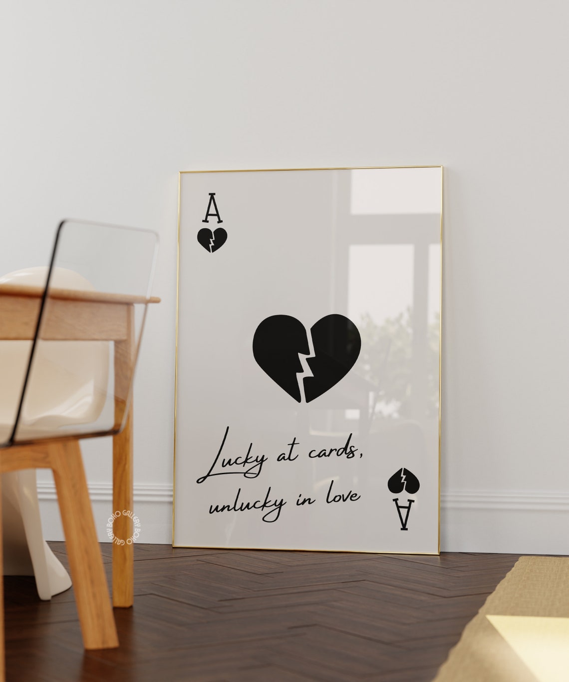 Lucky At Cards Trendy Ace Of Hearts Print Retro Wall Art Lucky You Poster Aesthetic Playing Card Poster Preppy Y2k Room Decor Quote Print - Image 2
