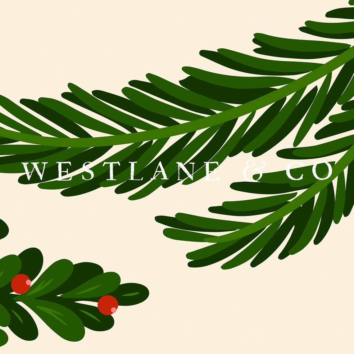 Christmas Botanical Branch, Modern Holiday Decor - Image 2