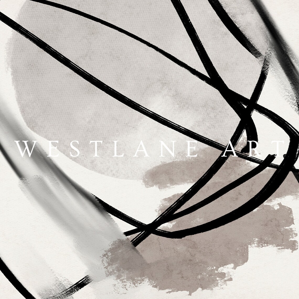 Neutral Abstract Modern Farmhouse Wall Art Print - Image 2