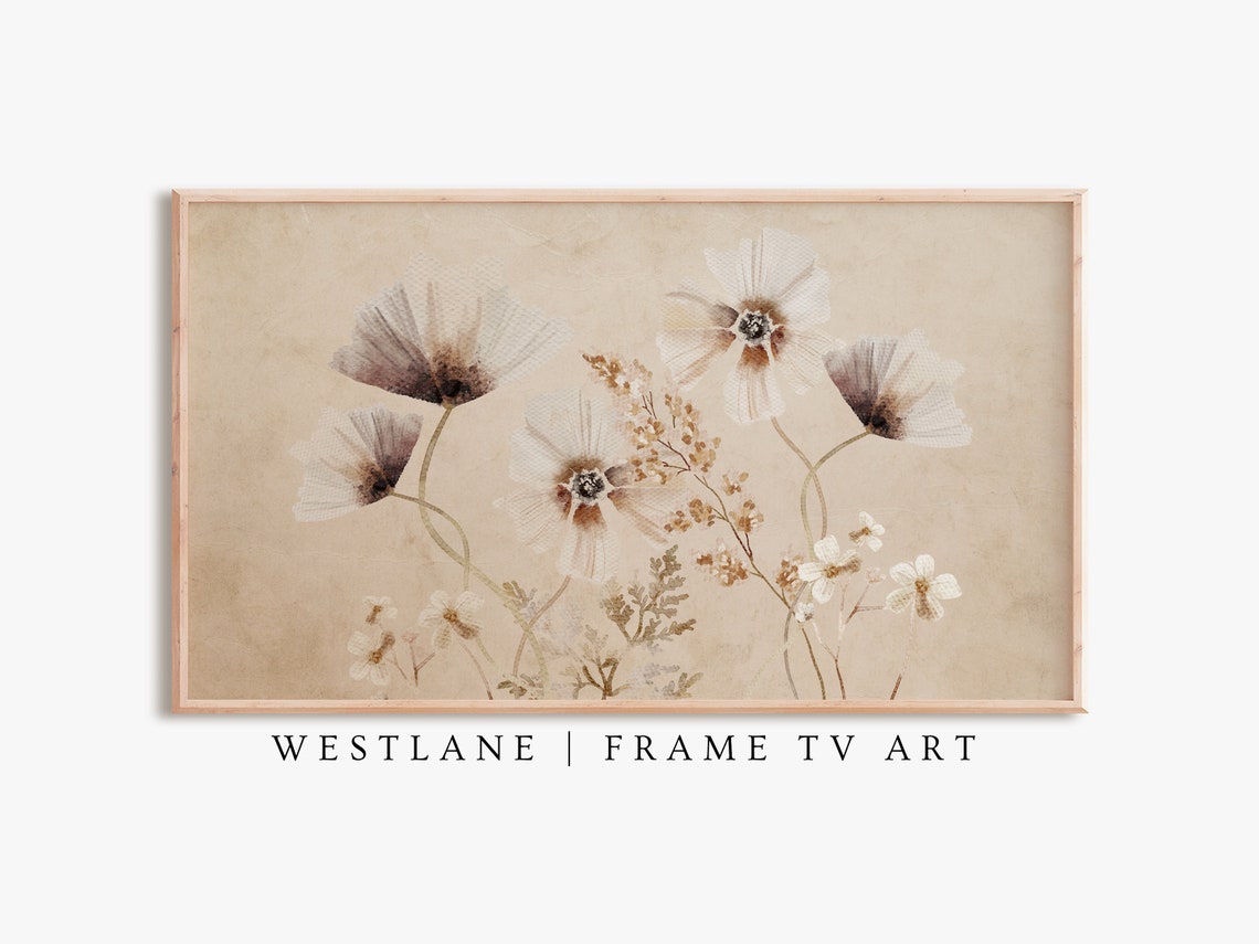 Neutral Farmhouse Flower Painting Cream Wildflowers Art Poster