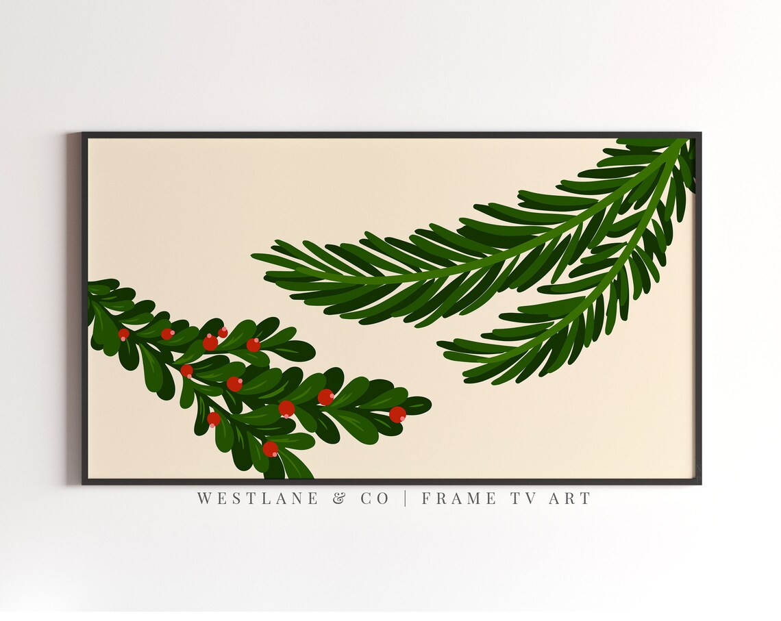 Christmas Botanical Branch, Modern Holiday Decor