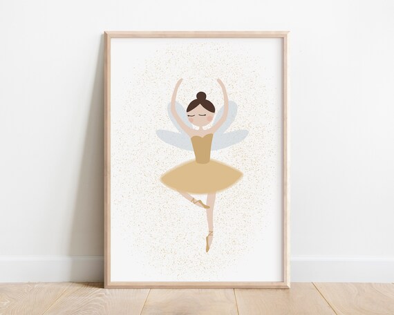 Sugar Plum Fairy Ballerina Gold Tutu Sparkle Ballet Dancer Girls Poster