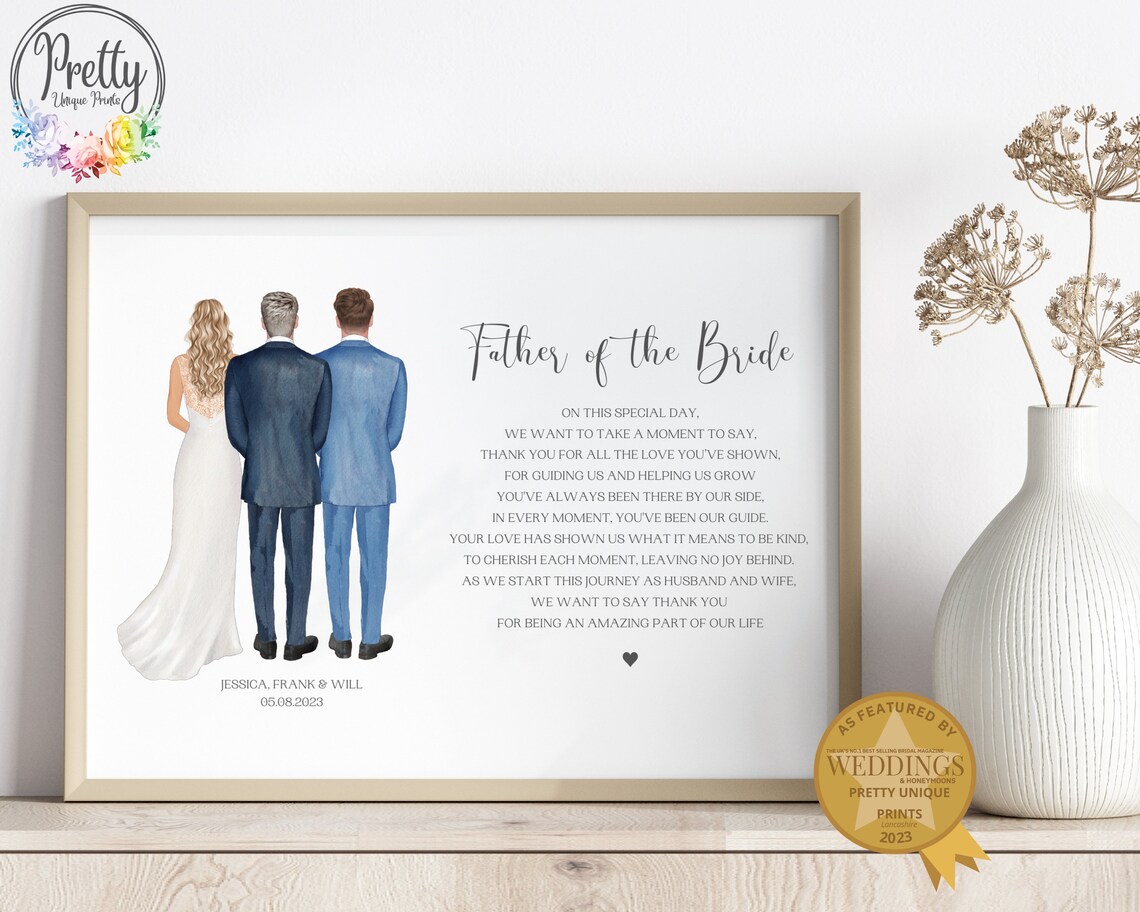 Personalised Father of the Bride Wedding Poem Thank You Poster