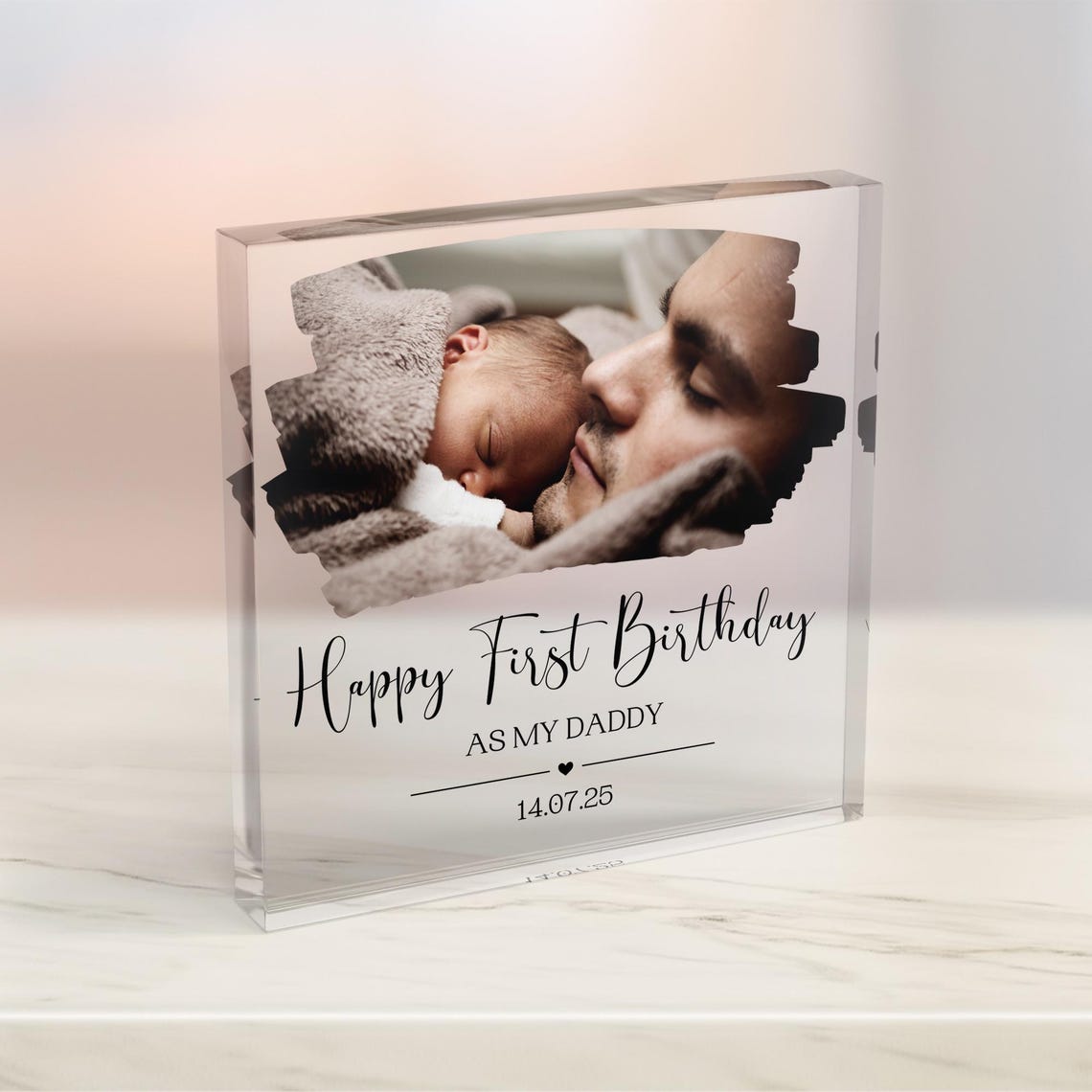 Personalized First Birthday As My Daddy Acrylic Block Birthday Gift For Daddy New Dad Gift Custom Gift For Dad Daddy Papa Husband Him