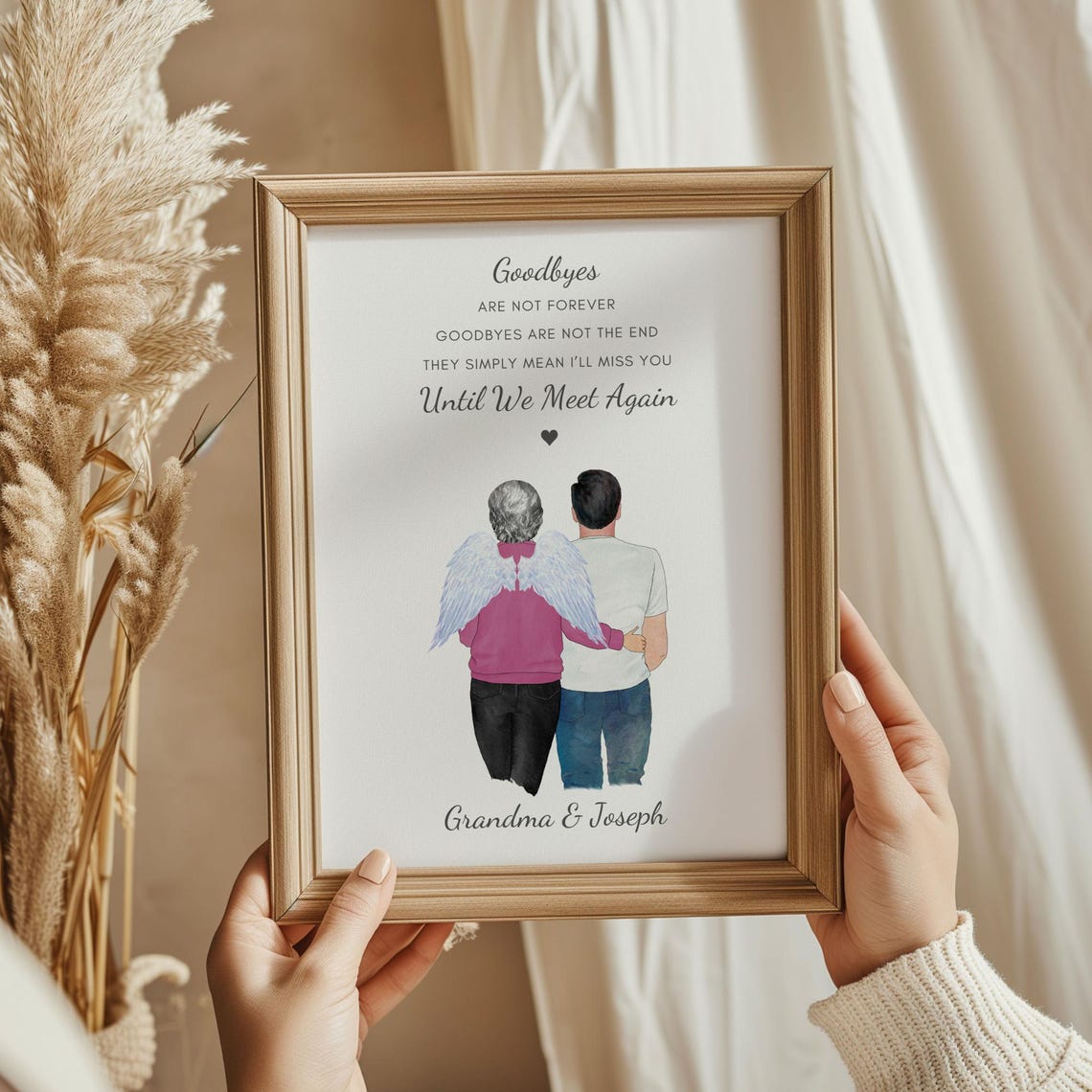 Until We Meet Again Angel Wings Grandma Memorial Quote Poster
