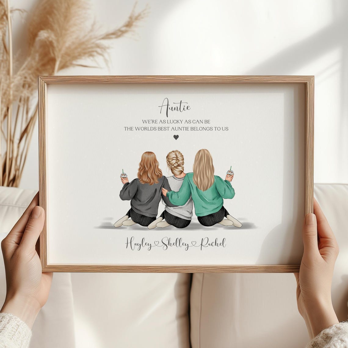 Personalised Auntie Group Print Auntie And Niece Custom Print Auntie Gifts Auntie Print Group Friendship Print Auntie Birthday Gifts