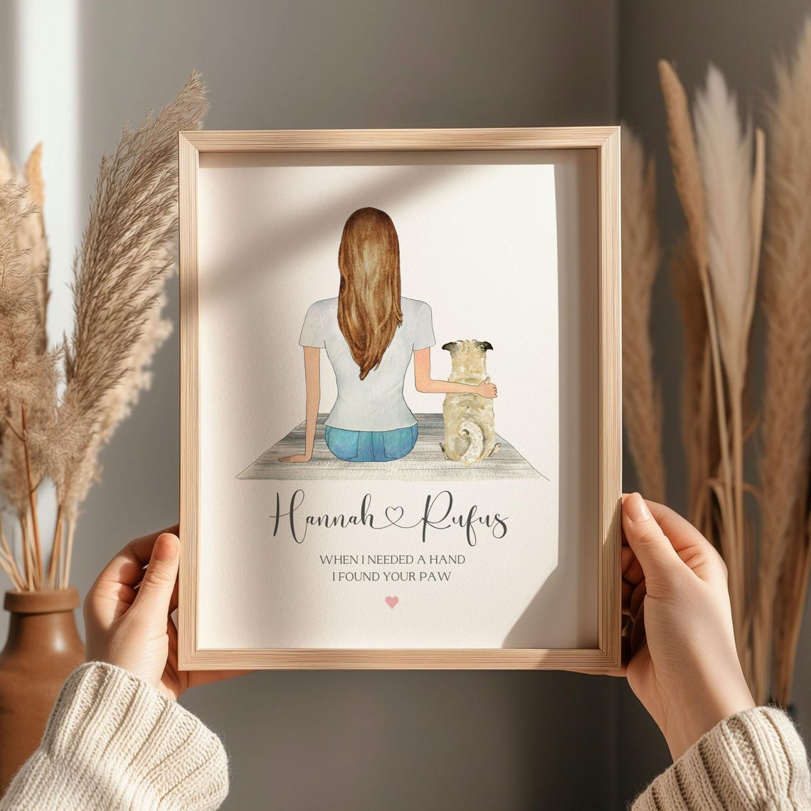 Personalised Dog And Owner Print Dog Mum Gifts Birthday Gift For Her Dog Lover Gift Christmas Gift For Dog Owner New Dog Owner Gift