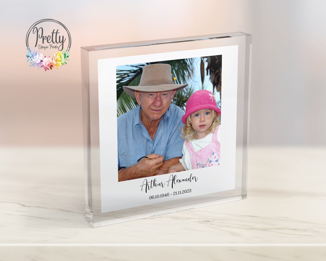 Grandad Memorial Keepsake Polaroid Photo Memorial Gift Grandpa Memorial Gift Gramps Memorial Gift Acrylic Photo Block Photo Gifts