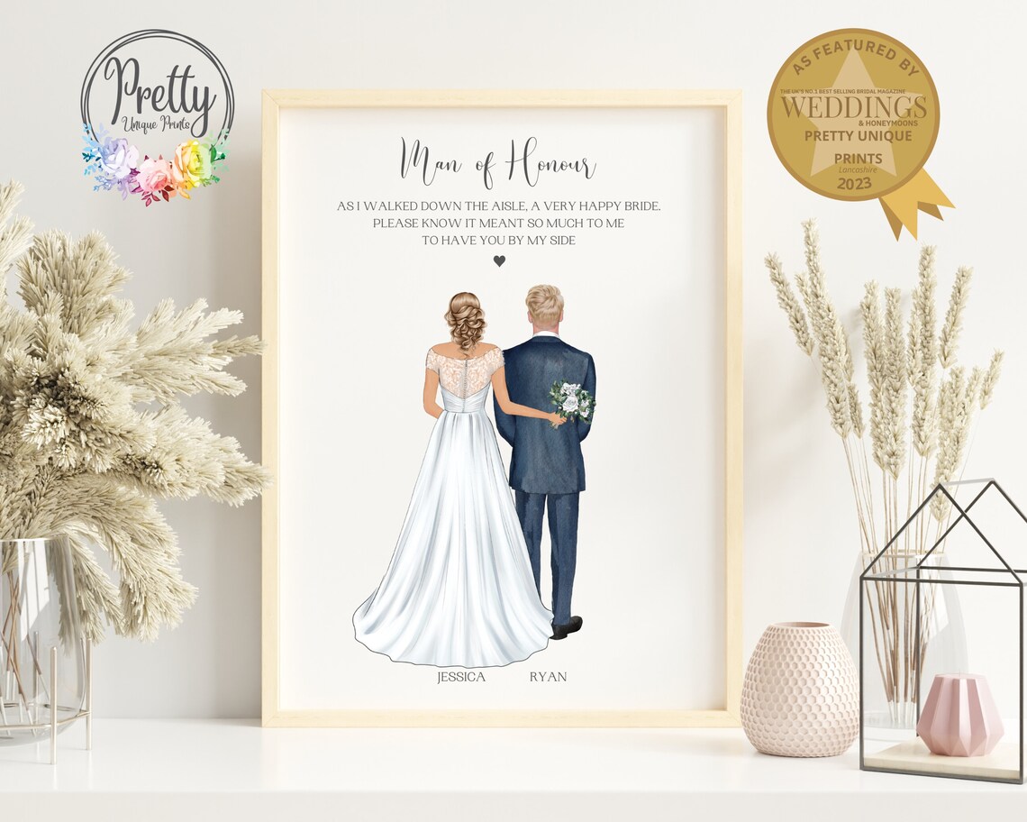 Man Of Honour Personalised Wedding Thank You Art Print