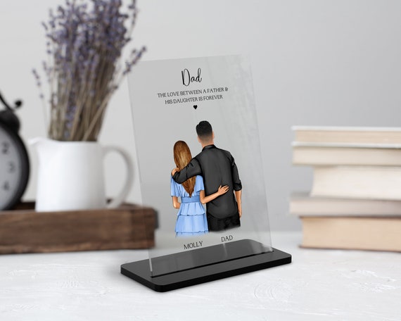 Personalised Dad and Daughter Acrylic Plaque Print Molly and Dad