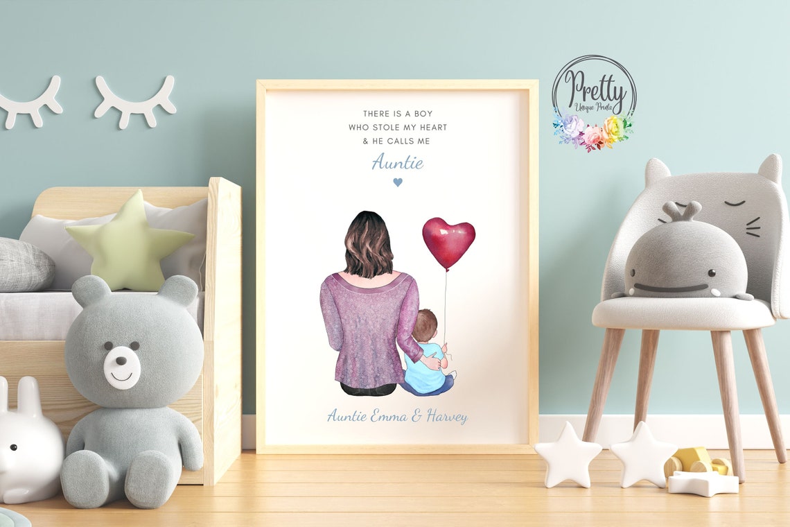 There Is A Boy Who Stole My Heart Auntie Nephew Gift Love Poster