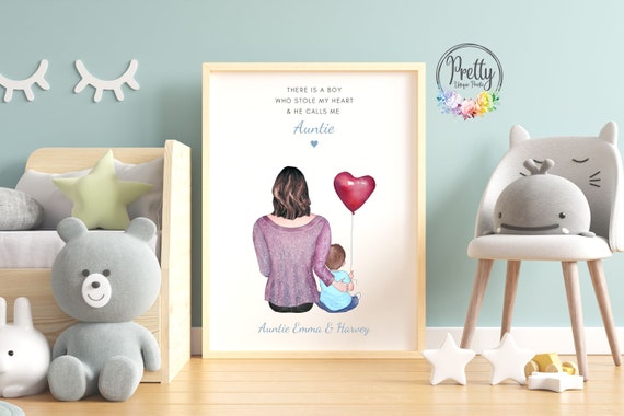 There Is A Boy Who Stole My Heart Auntie Nephew Gift Love Poster