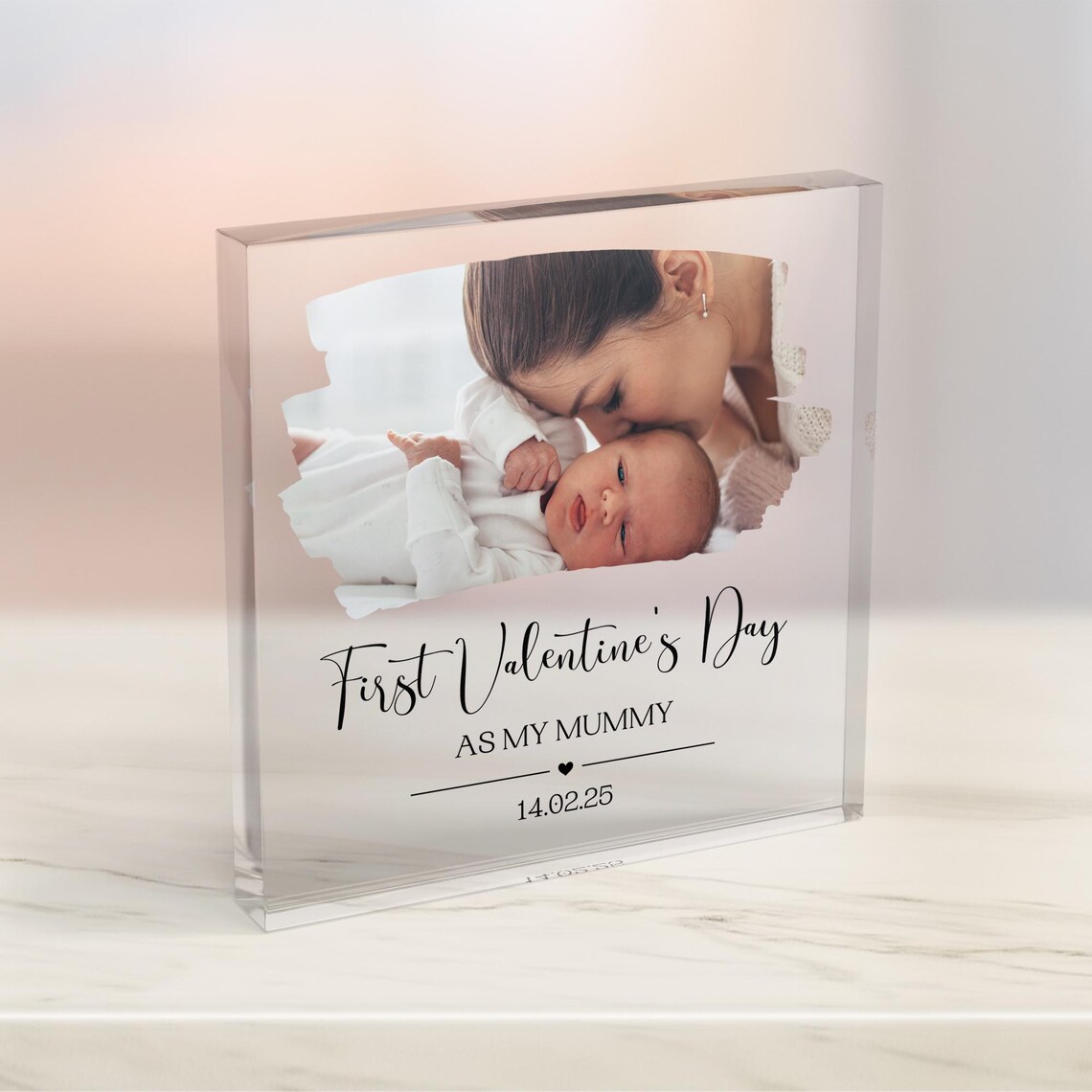 First Valentine's Day As My Mummy Acrylic Photo Keepsake Print