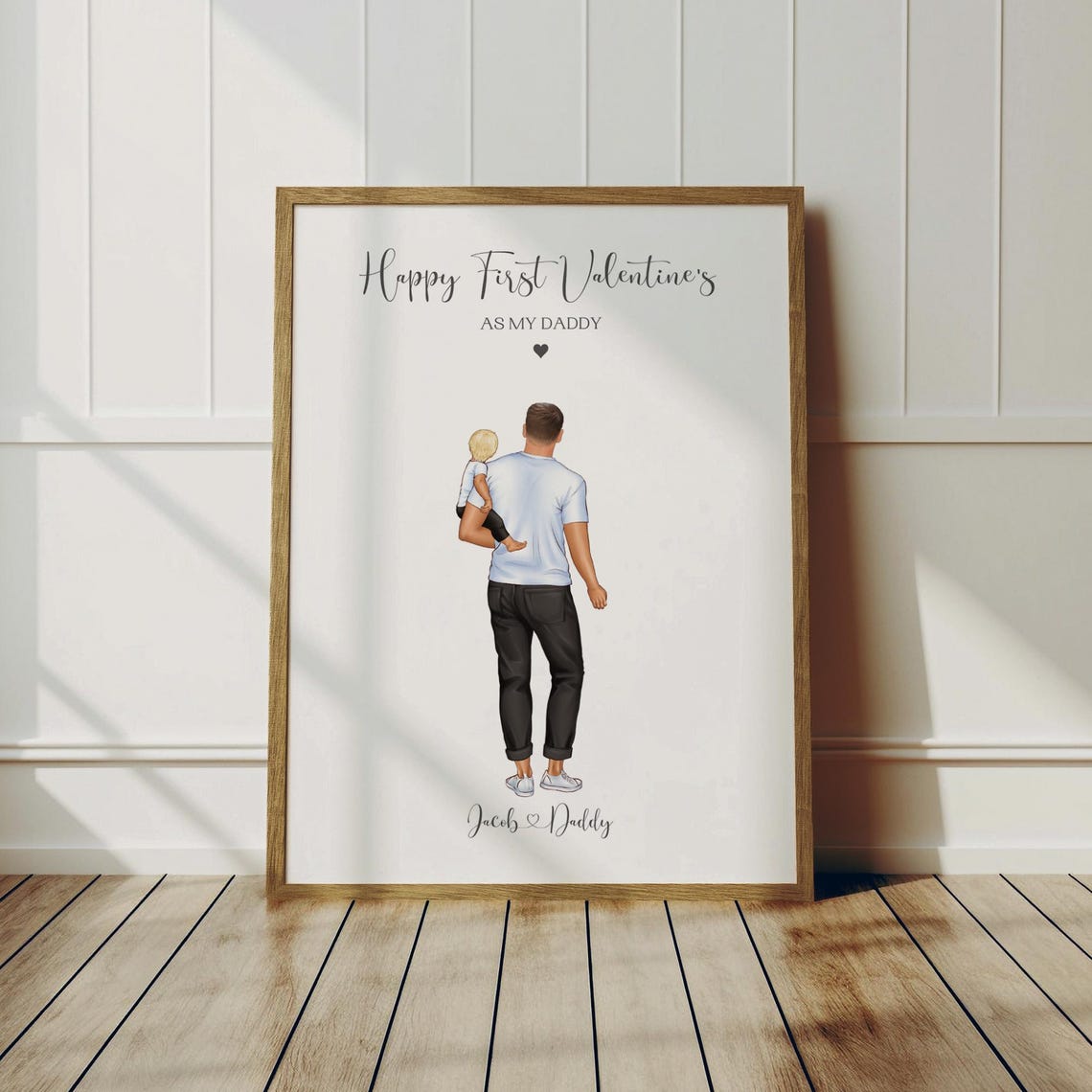 Happy First Valentine's As My Daddy Personalised Keepsake Poster