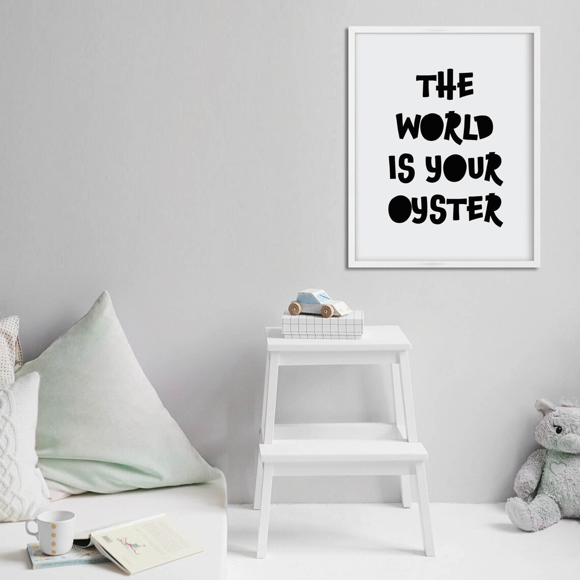 The World Is Your Oyster Playful Nursery Typography Kids Poster - Image 5