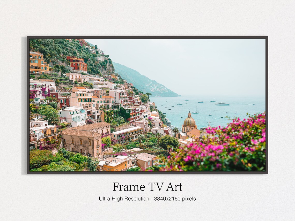 Vintage Italian Landscape, Positano Travel Poster
