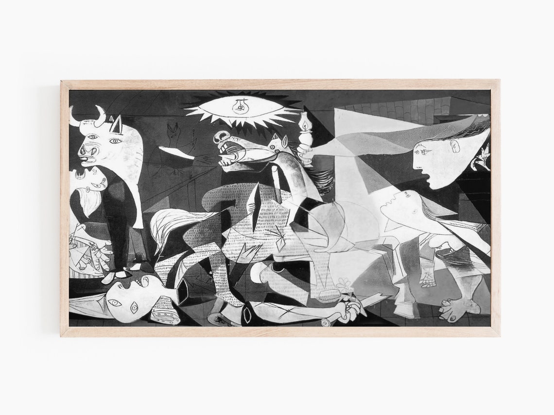 Frame Tv Art Pablo Picasso Guernica Art Black And White Abstract Painting Modern Art Instant - Image 3