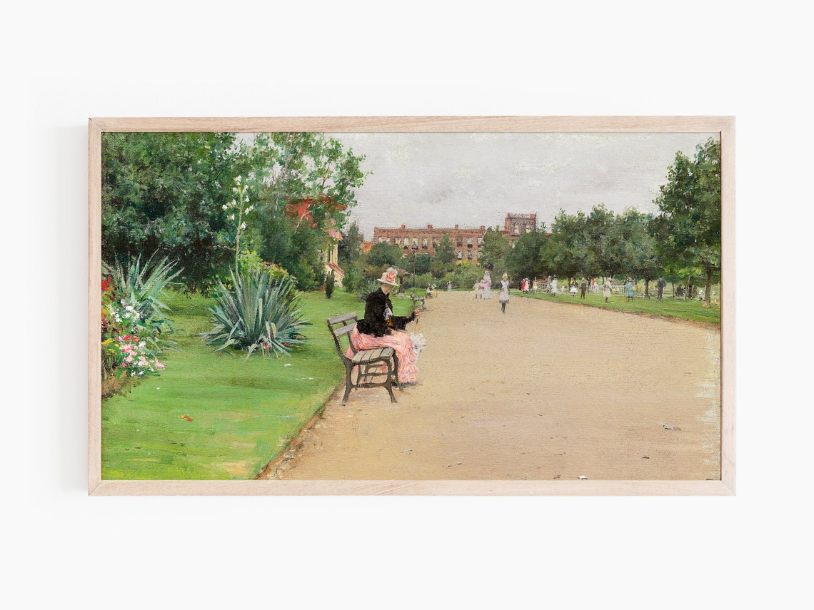 Summer Park Painting, Oil On Art Print - Image 2