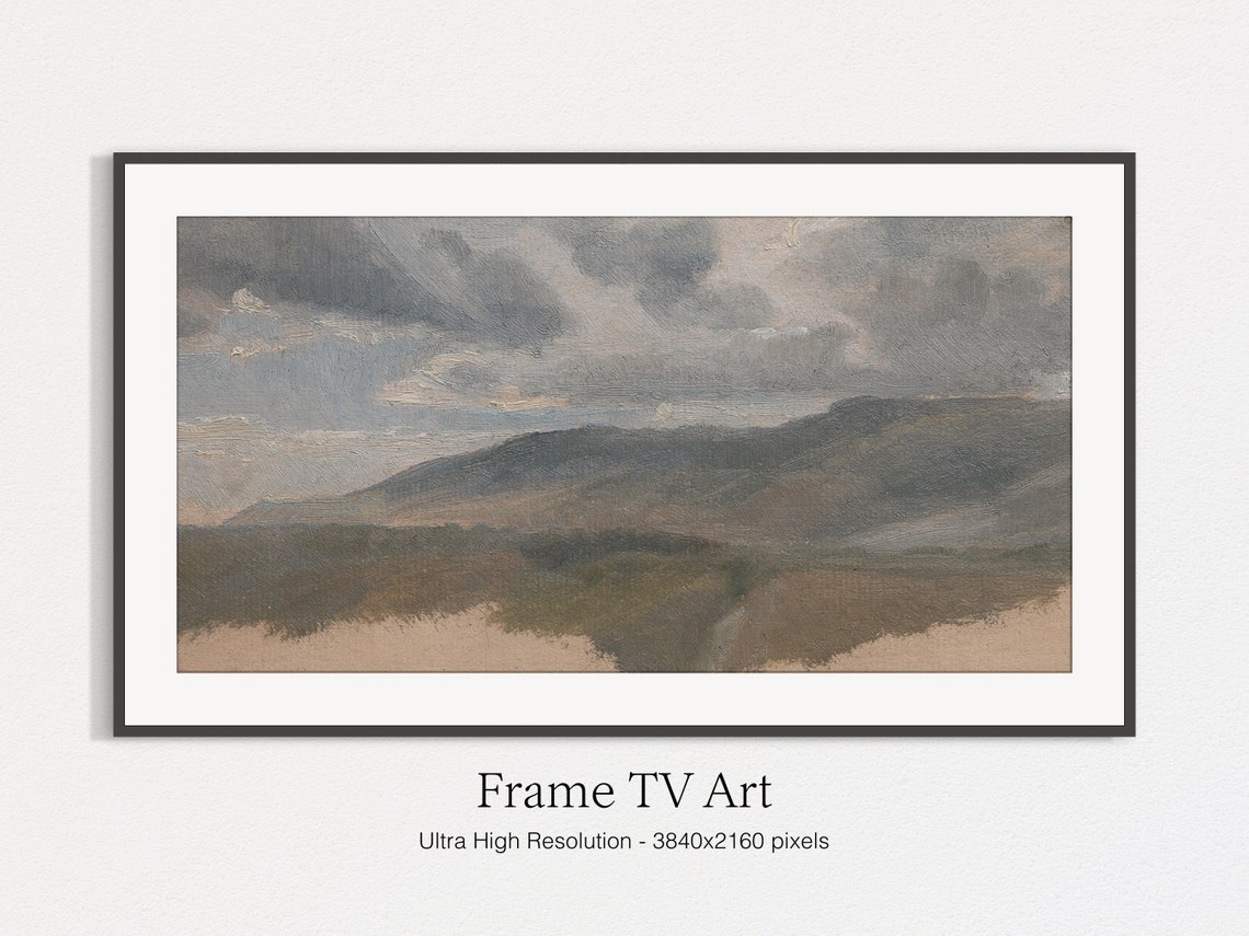Frame Tv Vintage Art Vintage Muted Landscape Painting Vintage Rustic Decor - Image 4