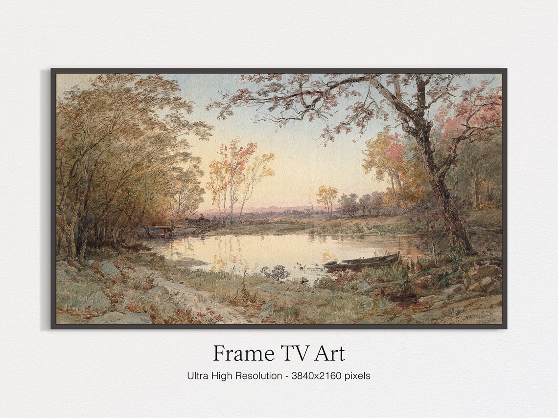 Autumn Watercolor Landscape Art Print for TV - Image 4