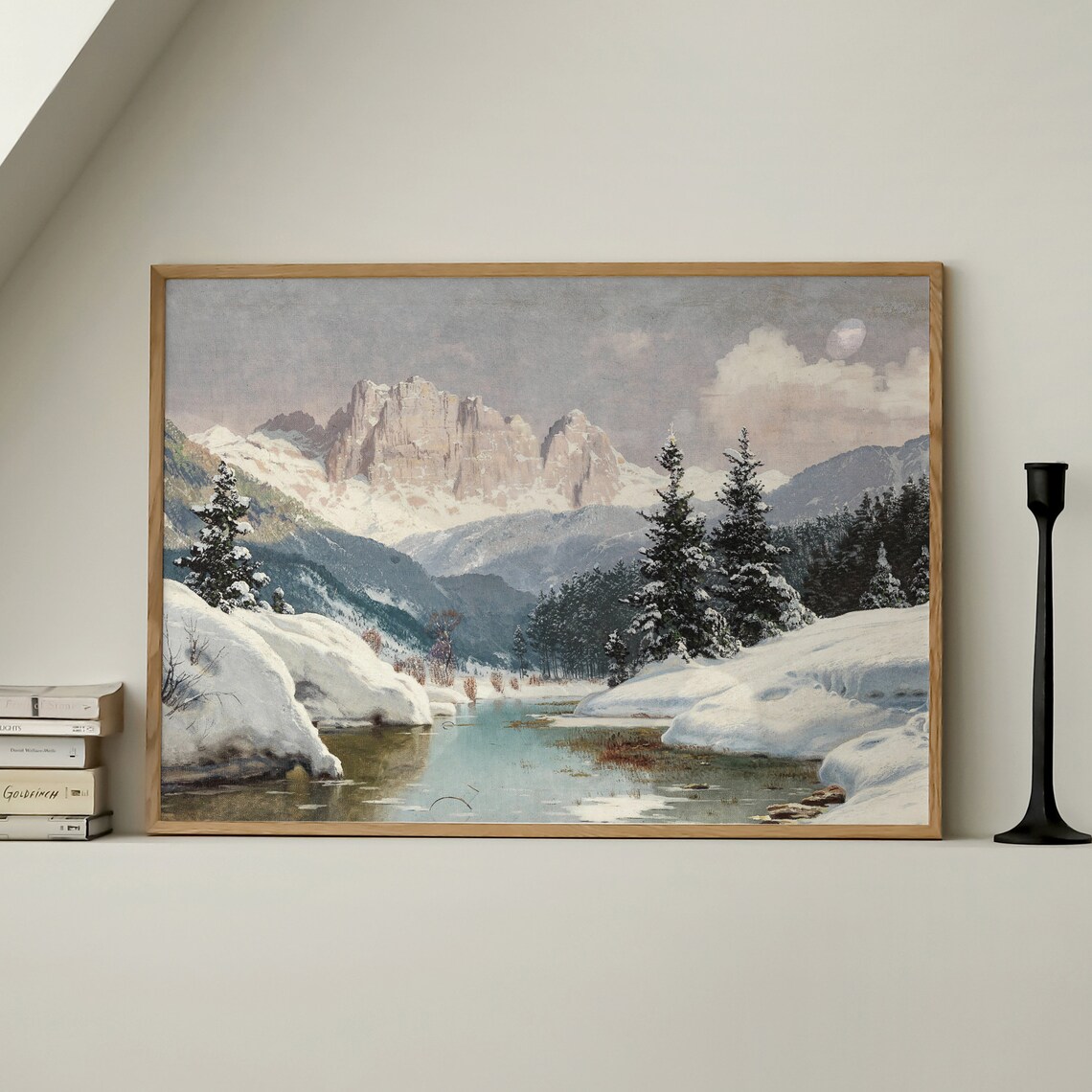 Winter Mountain Scenery, Classic Oil Painting - Image 4