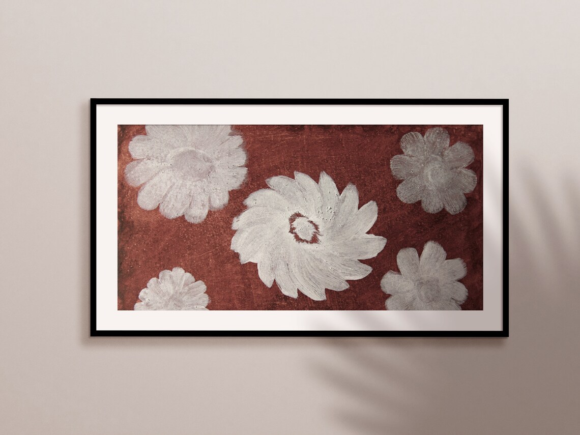 Vintage Abstract Flower Pattern, Art Print - Image 2