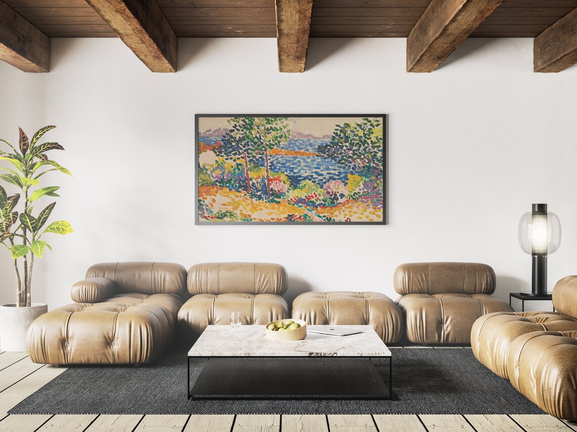 Mediterranean Scenery Abstract Oil Painting Art Print - Image 4