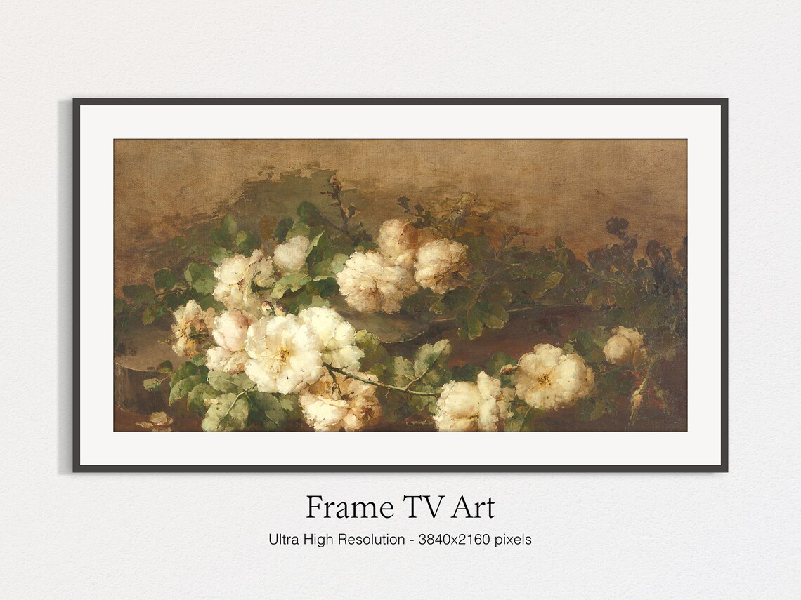 Vintage White Flowers Still Life Botanical Art Print - Image 4