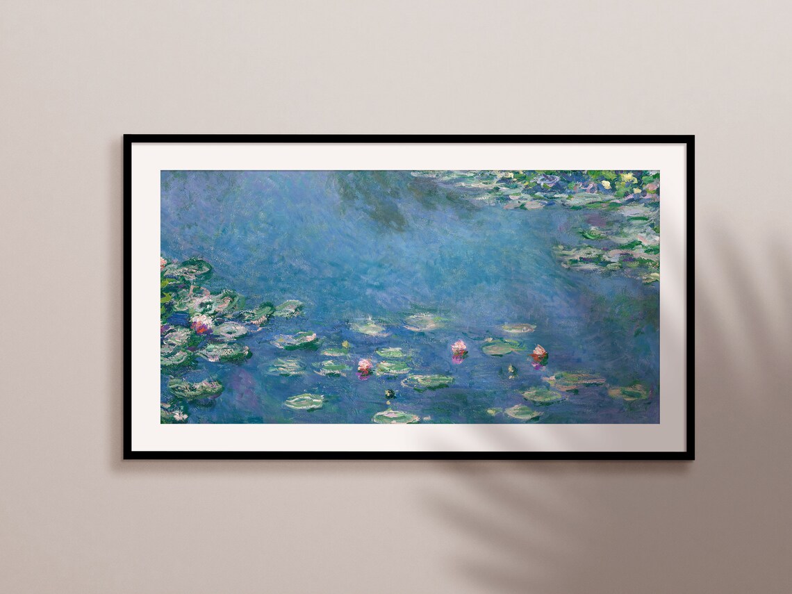 Water Lilies Frame TV Oil Painting Art Print - Image 2