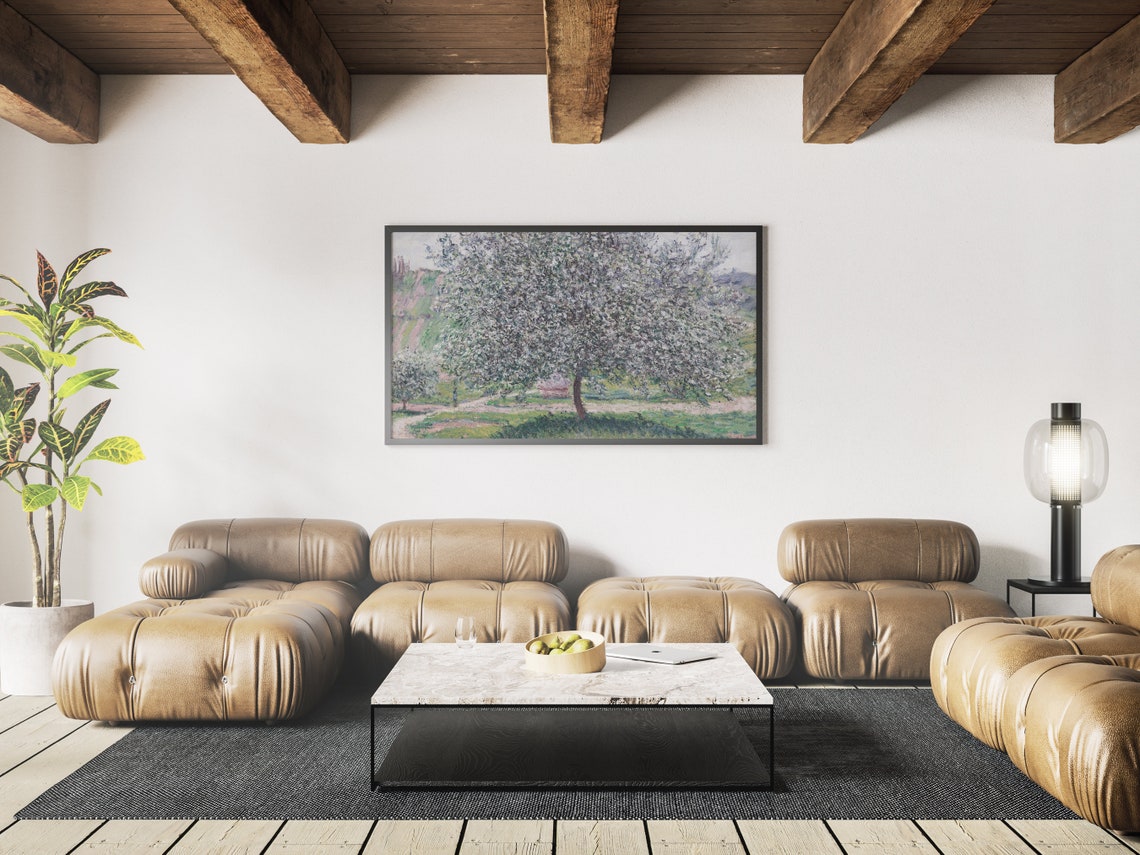 Impressionist Spring Orchard Flowering Apple Trees Bloom Print - Image 4