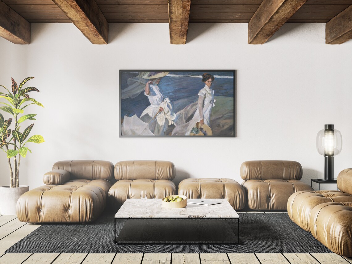 Women On A Beach Romantic Summer Art Print - Image 3