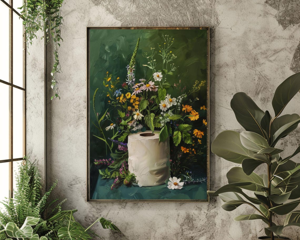Toilet Paper Roll Botanical Cottagecore Art Print - Image 4