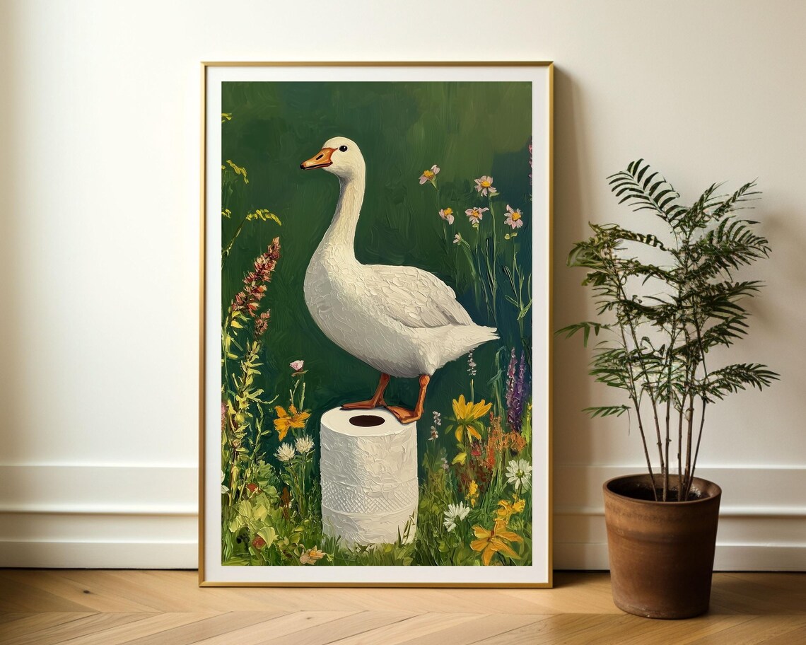 Goose Bathroom Humor Poster Print for Powder Room - Image 3
