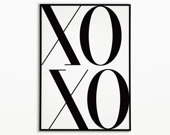 Xoxo Monochrome Print Room Decor Bar Cart Decor Retro Trendy Prints Neutral Wall Art Apartment Aesthetic College Apartment