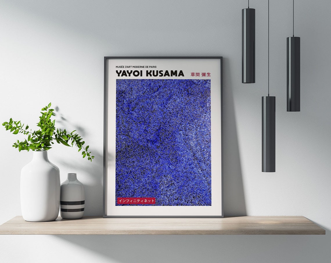 Yayoi Kusama Blue Infinity Net Paris Modern Exhibition Art Poster