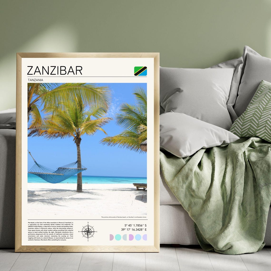 Zanzibar Poster Zanzibar Wall Art Tanzania Travel Print Zanzibar Gift Idea Africa Travel Art Zanzibar Beach African Beach Photography - Image 4