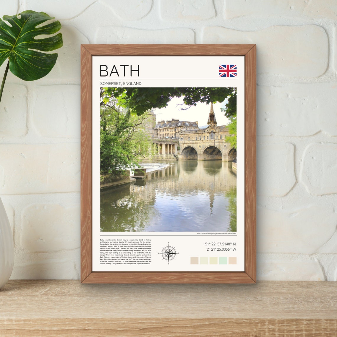 Bath England Pulteney Bridge River Avon Georgian Architecture Poster
