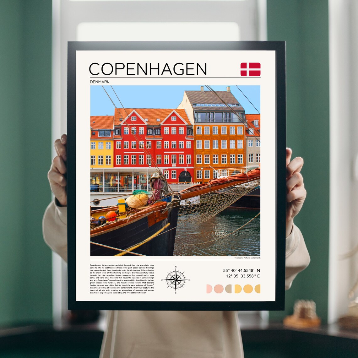 Copenhagen Nyhavn Travel Poster, Denmark Wall Art - Image 3