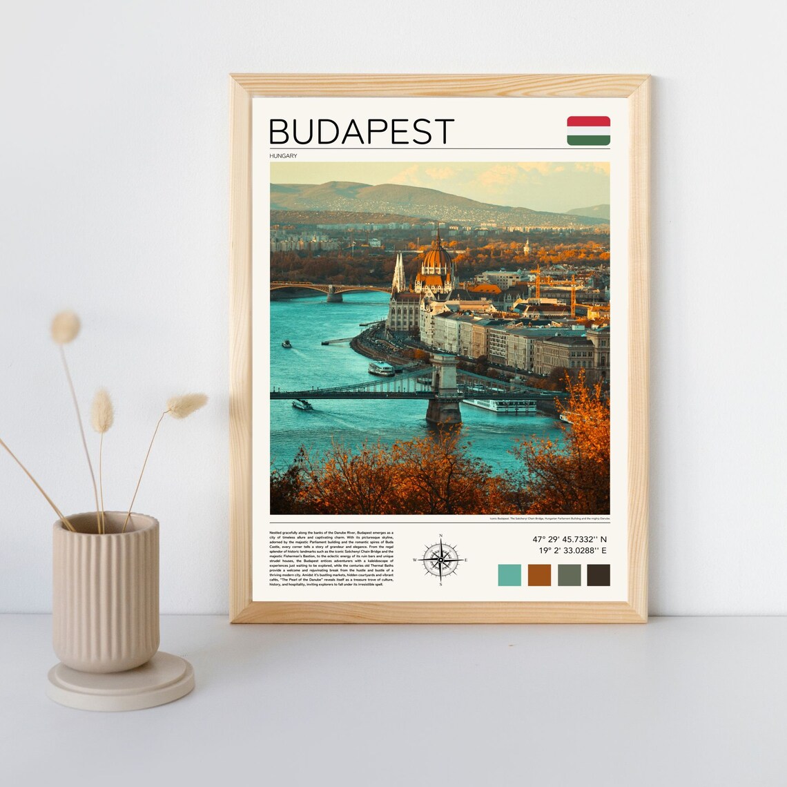 Budapest Hungary Danube River Parliament Cityscape Travel Poster - Image 5