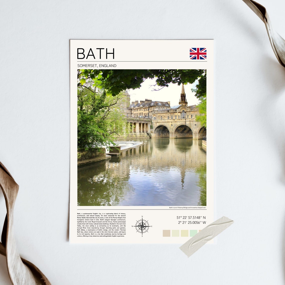 Bath England Pulteney Bridge River Avon Georgian Architecture Poster - Image 3